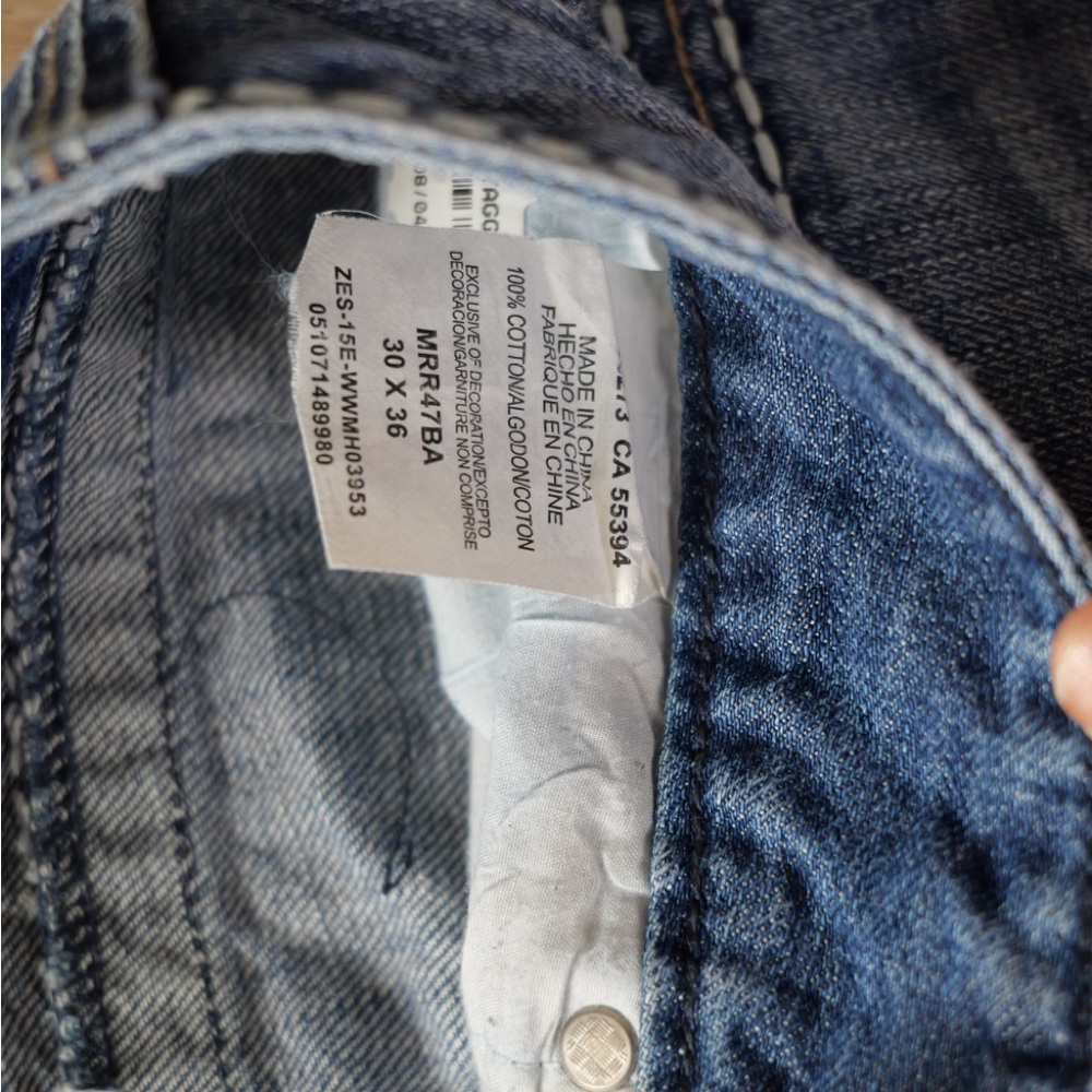 Wrangler Rock 47 Relaxed Straight Leg Heavy Contrast Stitch Jeans 30x36 - Picture 5 of 10